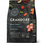 Беззерновой корм с живыми пробиотиками GRANDORF Fresh Adult Mini Turkey & Sweet Potato (Свежее мясо индейки с бататом для собак мелких пород)